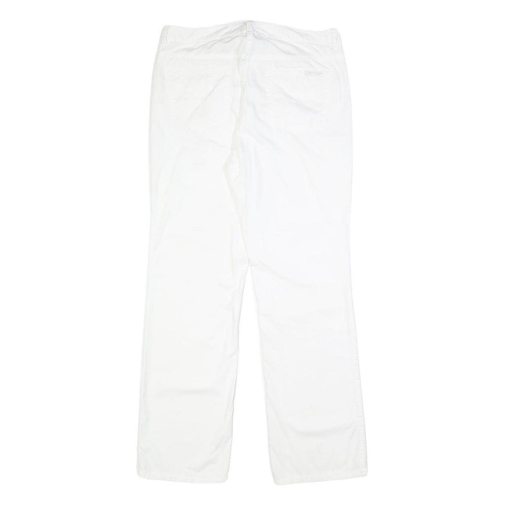 CALVIN KLEIN JEANS Womens Cotton White Regular Straight Trousers W31 L30 Classic