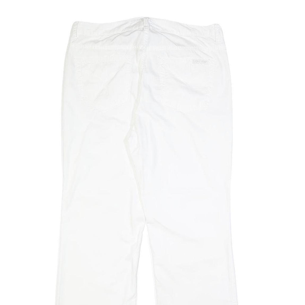 CALVIN KLEIN JEANS Womens Cotton White Regular Straight Trousers W31 L30 Classic
