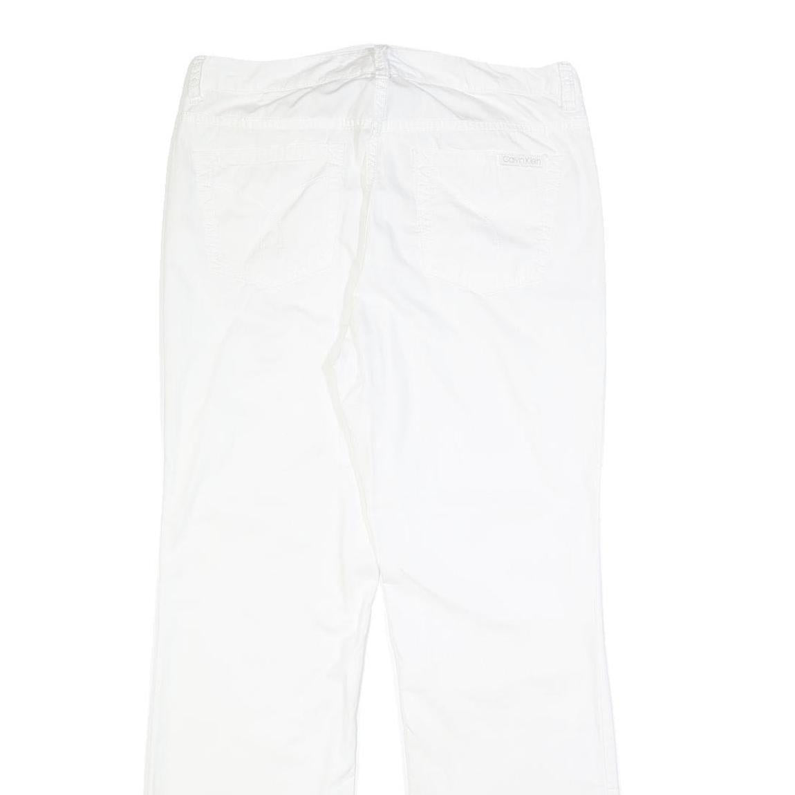 CALVIN KLEIN JEANS Womens Cotton White Regular Straight Trousers W31 L30 Classic