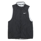 NIKE Womens Black White Running Jacket S Polyester Zip Therma-Fit Fitness