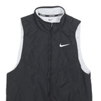 NIKE Womens Black White Running Jacket S Polyester Zip Therma-Fit Fitness