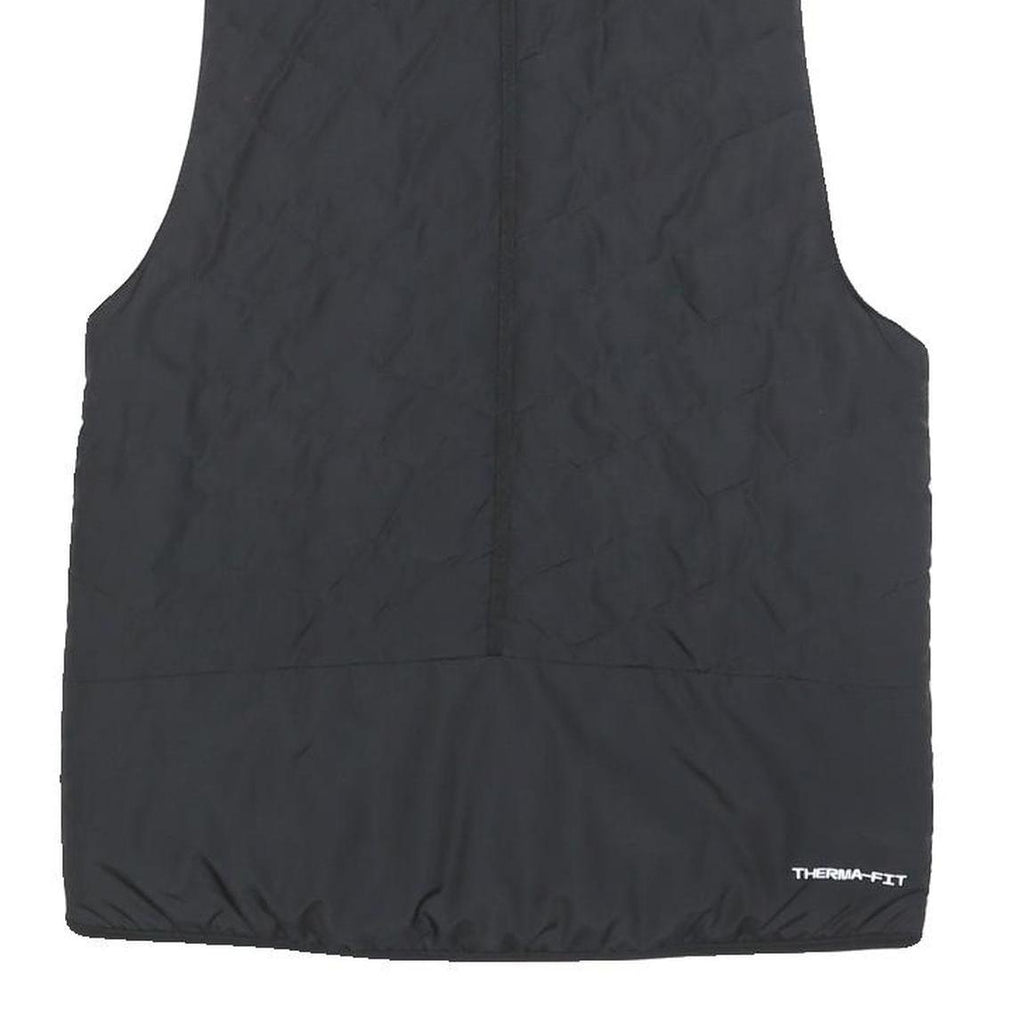 NIKE Womens Black White Running Jacket S Polyester Zip Therma-Fit Fitness