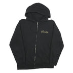 SNEAKTIP Mens Black Hoodie M Cotton Blend Full Zip Gold Print Casual Stylish