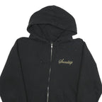 SNEAKTIP Mens Black Hoodie M Cotton Blend Full Zip Gold Print Casual Stylish