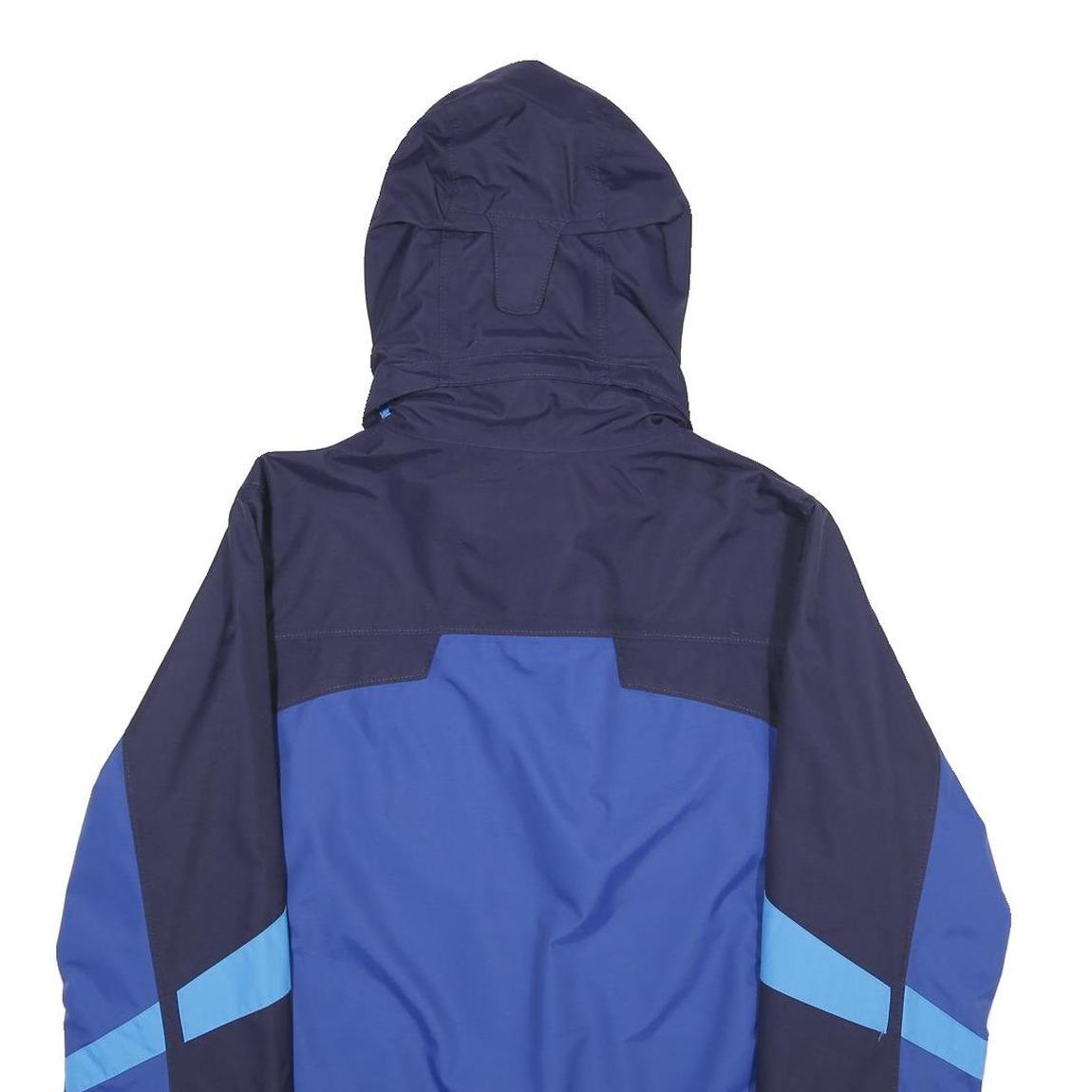 COLUMBIA Mens Blue & Navy Outdoor Jacket S Nylon Colourblock Hooded Zip