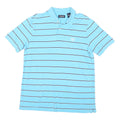 CHAPS Mens Blue & White Striped Short Sleeve Polo Shirt M Cotton Casual