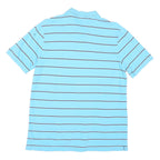 CHAPS Mens Blue & White Striped Short Sleeve Polo Shirt M Cotton Casual