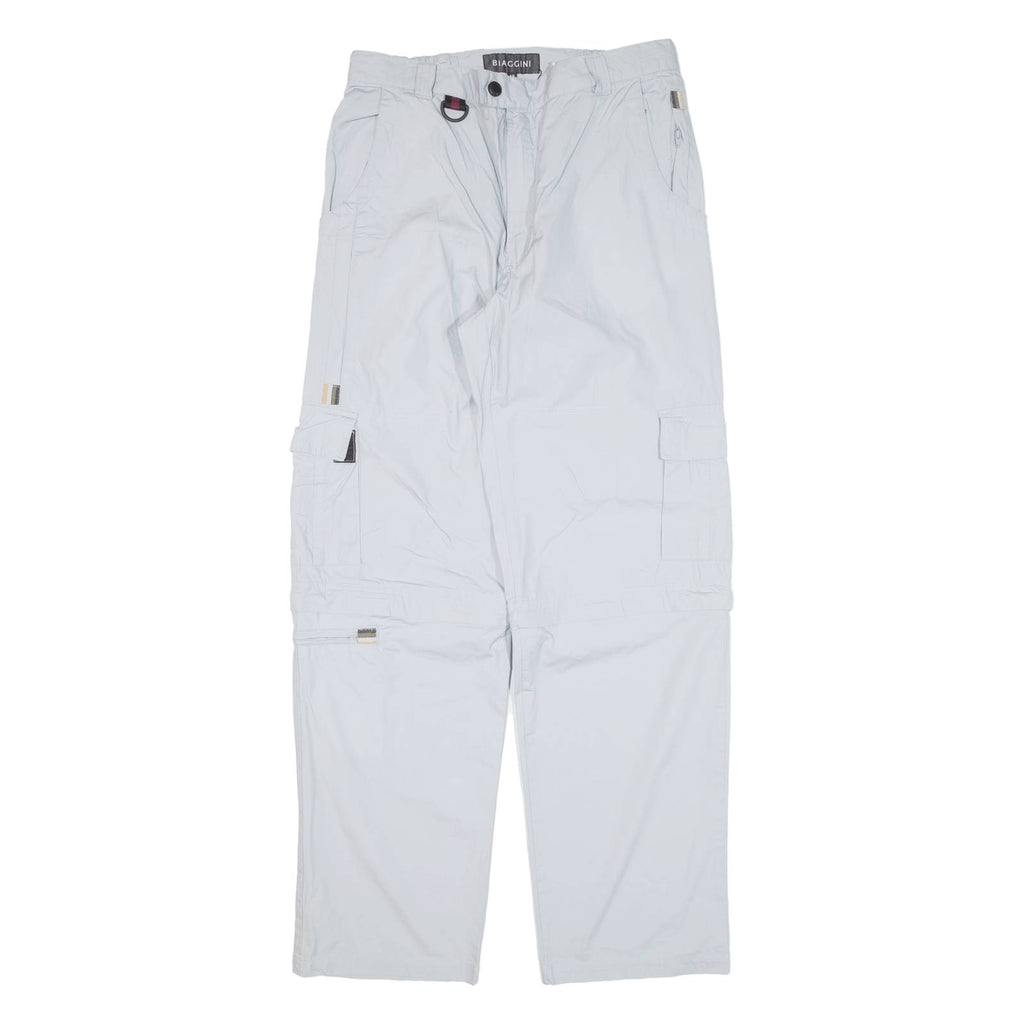 BIAGGINI Cargo Zip-off Womens Trousers Grey Relaxed Straight W31 L31