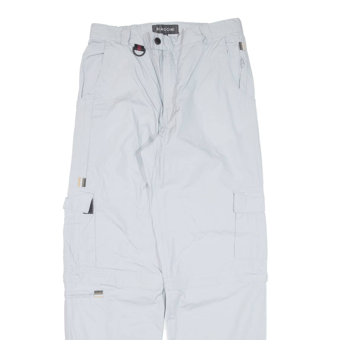 BIAGGINI Cargo Zip-off Womens Trousers Grey Relaxed Straight W31 L31