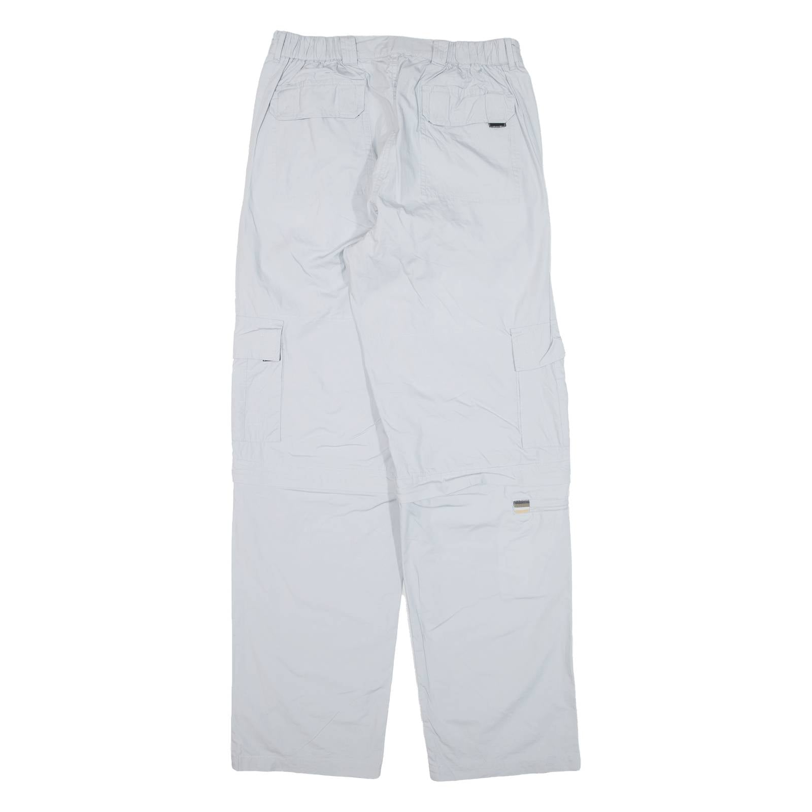 BIAGGINI Cargo Zip-off Womens Trousers Grey Relaxed Straight W31 L31