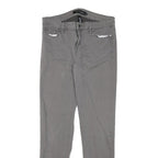 CALVIN KLEIN Womens Slim Grey Cotton Blend Slim Leg Trousers W30 L30 Stylish Zip