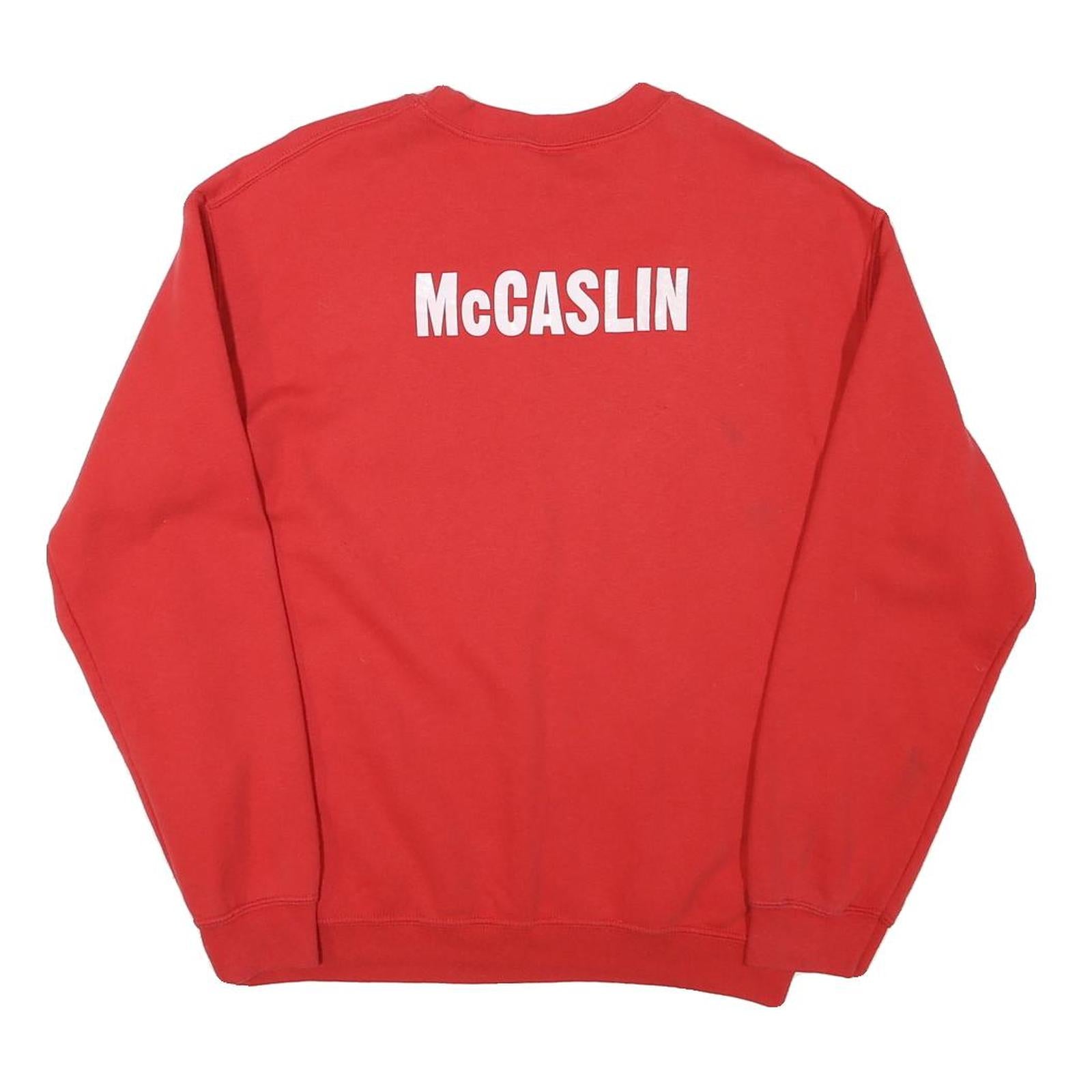 GILDAN Mens Red Fairbanks Track And Field Crew Neck M Sweatshirt Pullover Sport