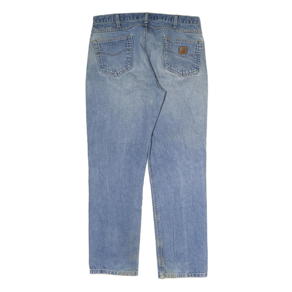 CARHARTT Mens Jeans Blue Regular Straight Denim Medium W38 L31 Zip Closure