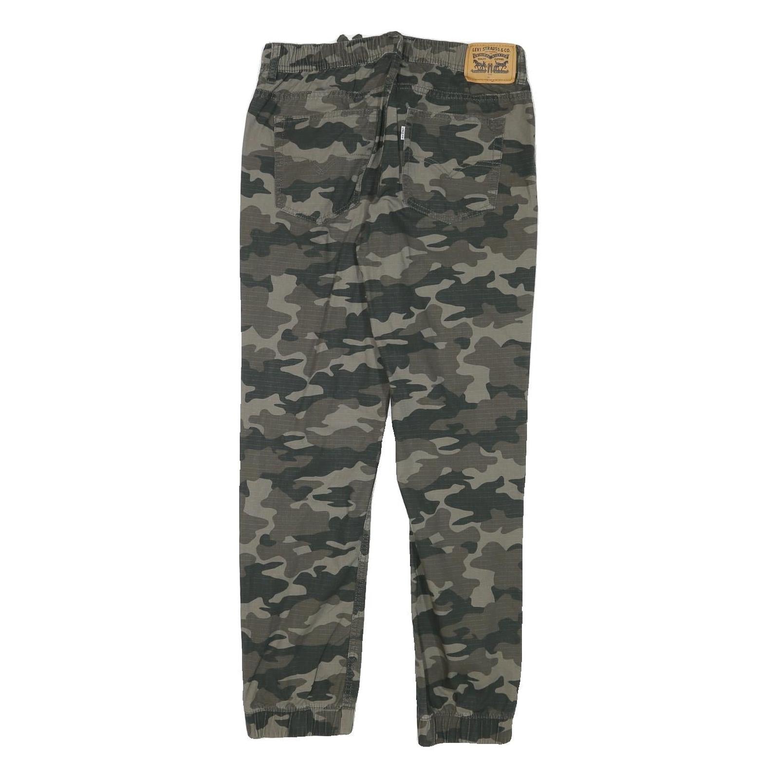 LEVI'S Mens Slim Cotton Blend Drawstring Camouflage Trousers W29 L29 Casual