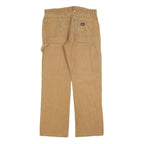 DICKIES Mens Regular Fit Carpenter Jeans Beige Cotton Blend W32 L30 Workwear Zip
