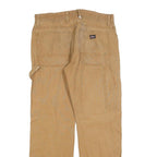 DICKIES Mens Regular Fit Carpenter Jeans Beige Cotton Blend W32 L30 Workwear Zip