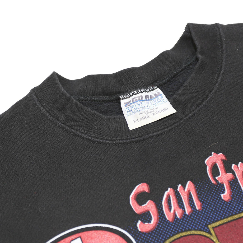 GILDAN Mens Black San Francisco 49ers XXIX Crew Neck XL Super Bowl Champions