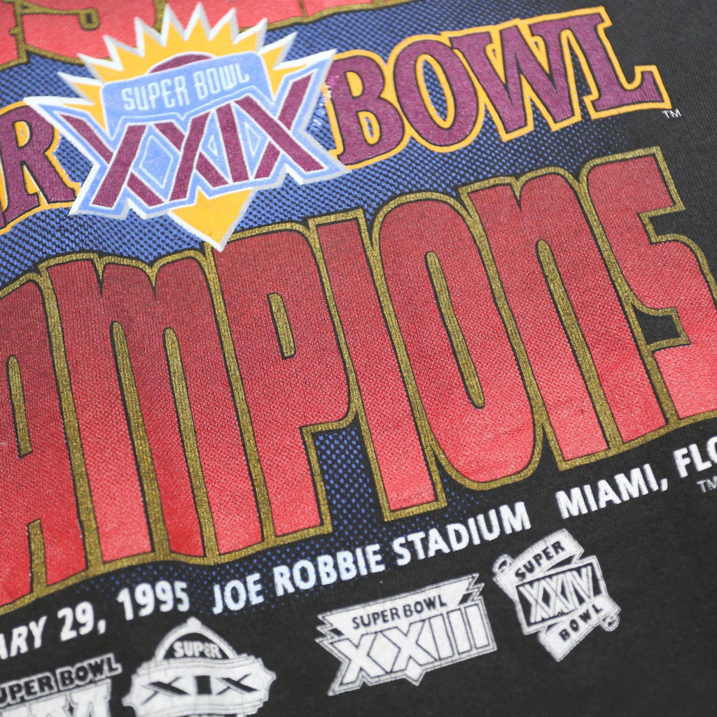 GILDAN Mens Black San Francisco 49ers XXIX Crew Neck XL Super Bowl Champions