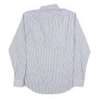TOMMY HILFIGER Mens Blue & White Striped Shirt M Cotton Blend Long Sleeve Button