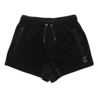 JUICY COUTURE Womens Black Velour Shorts XS W26 Juicy Logo Sparkle Detail