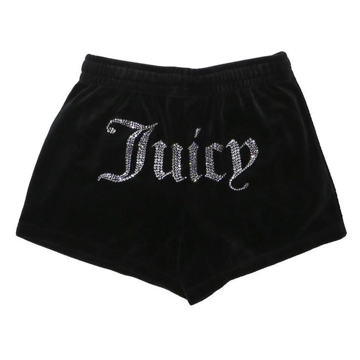 JUICY COUTURE Womens Black Velour Shorts XS W26 Juicy Logo Sparkle Detail