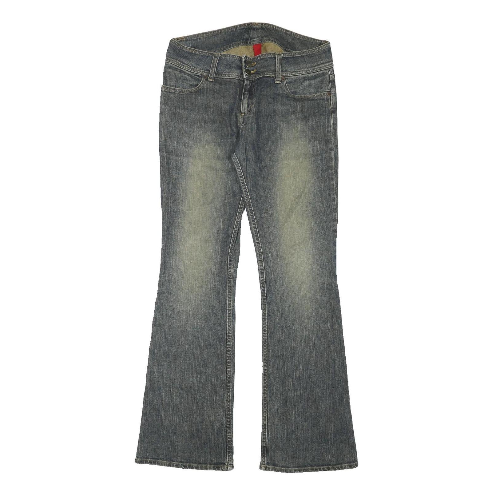 H&M Womens Blue Regular Flared Denim Medium W32 L32 Jeans Classic Cotton Blend