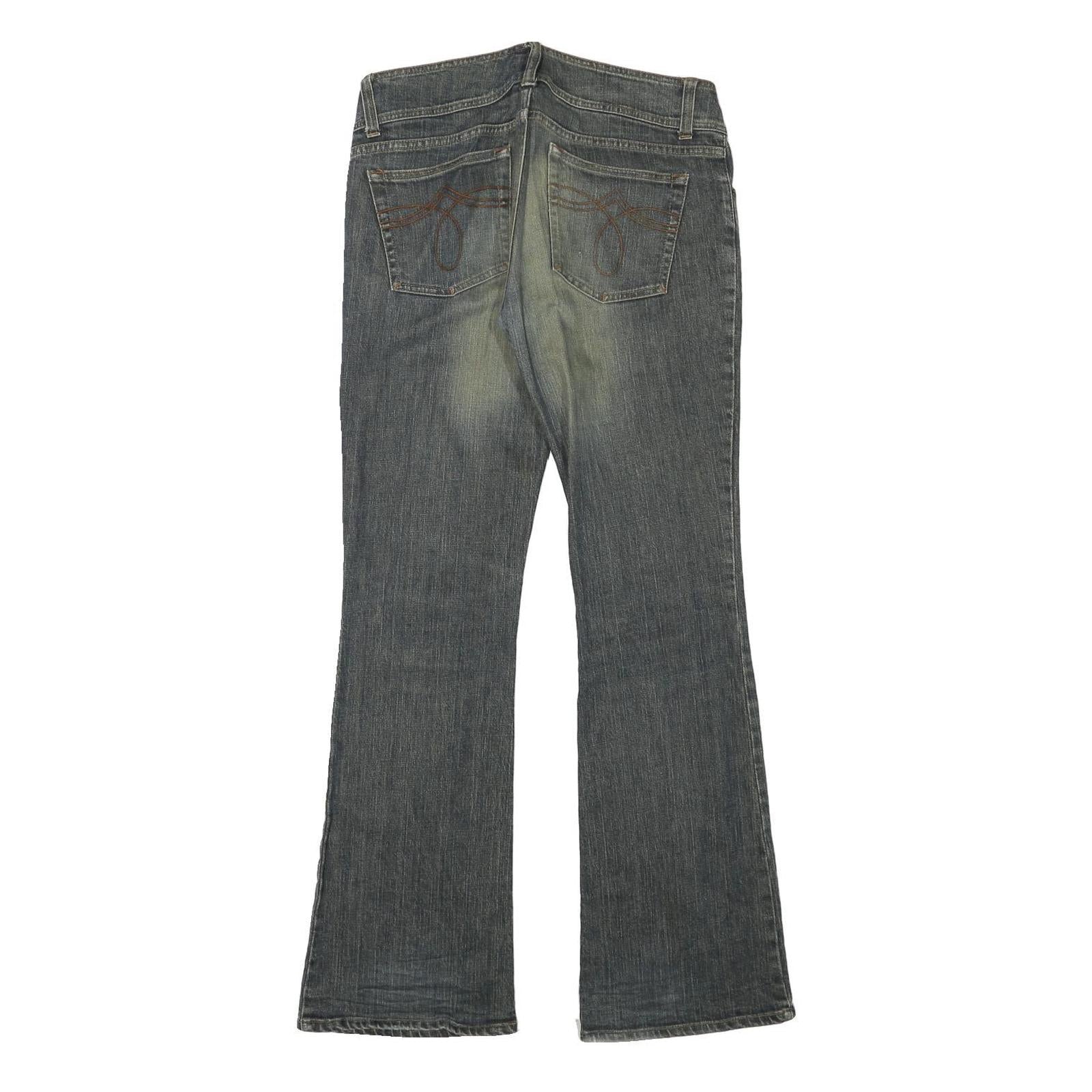 H&M Womens Blue Regular Flared Denim Medium W32 L32 Jeans Classic Cotton Blend