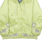 BOGNER Womens Green Embroidered Zip Jacket L Satin Elephant Pattern