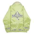 BOGNER Womens Green Embroidered Zip Jacket L Satin Elephant Pattern