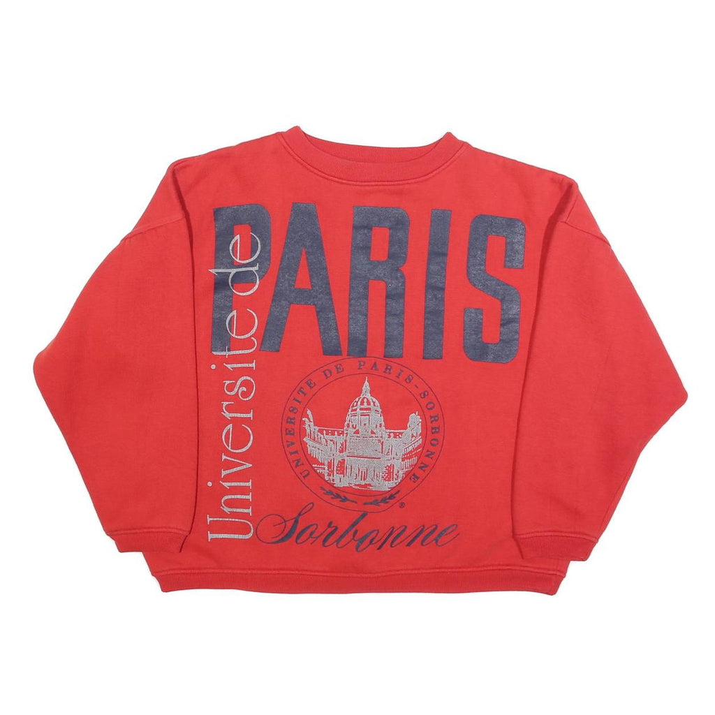 PARIS SPORTS CLUB Womens Red Crew Neck L Sweatshirt Cotton Blend Casual