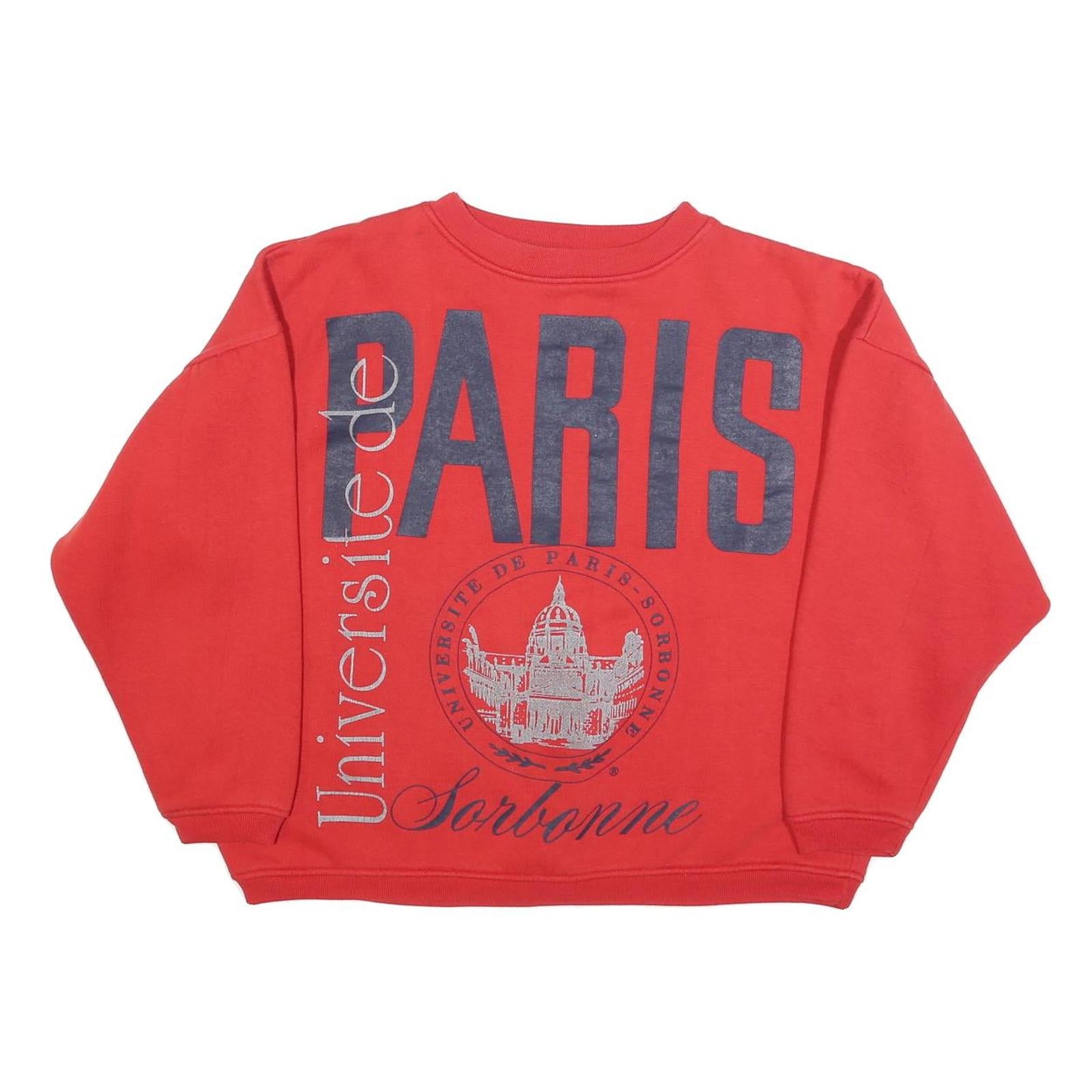 PARIS SPORTS CLUB Womens Red Crew Neck L Sweatshirt Cotton Blend Casual