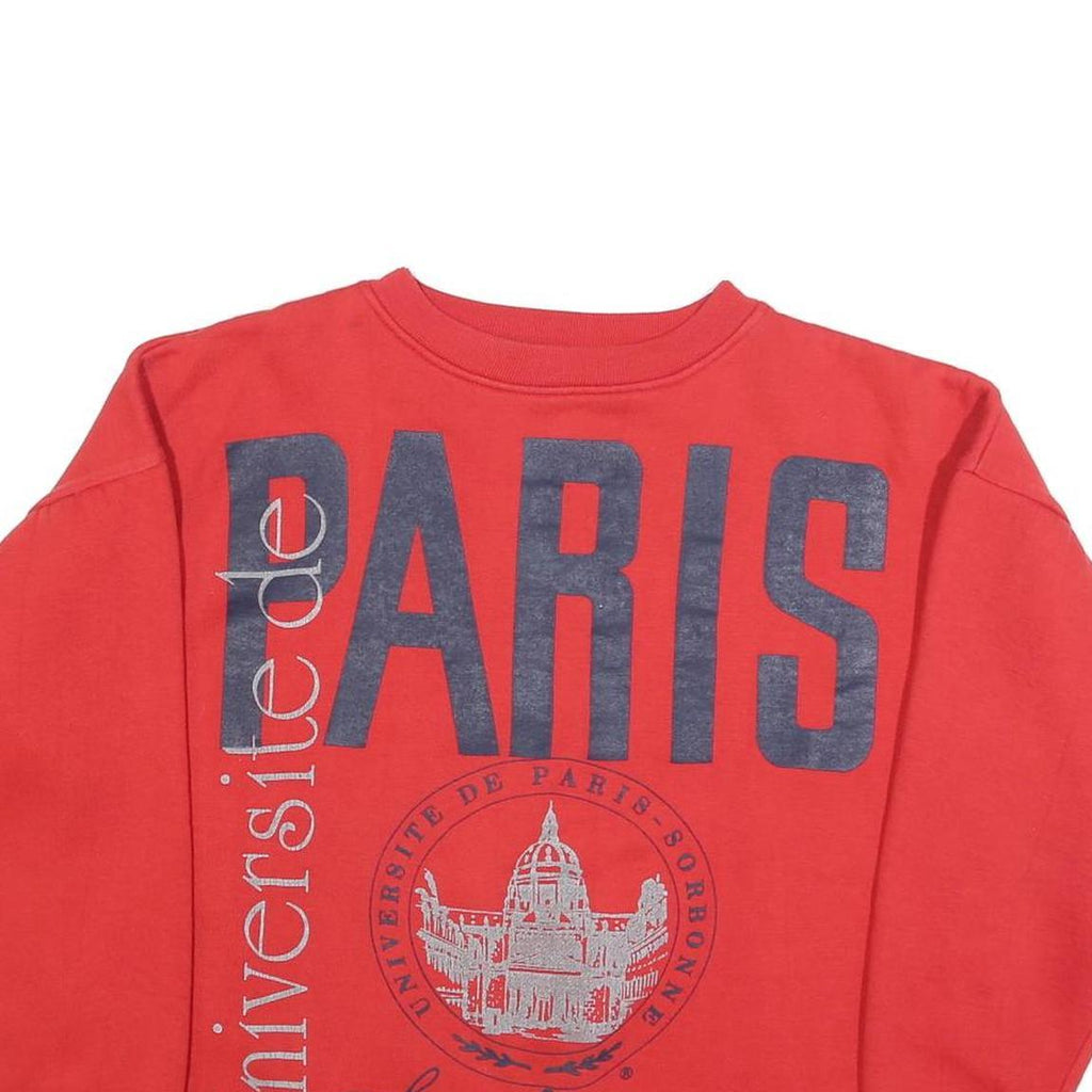 PARIS SPORTS CLUB Womens Red Crew Neck L Sweatshirt Cotton Blend Casual