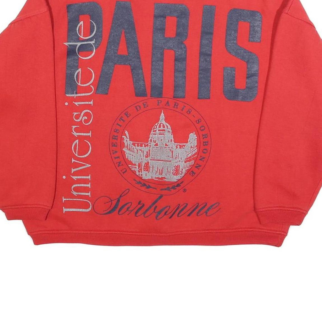 PARIS SPORTS CLUB Womens Red Crew Neck L Sweatshirt Cotton Blend Casual