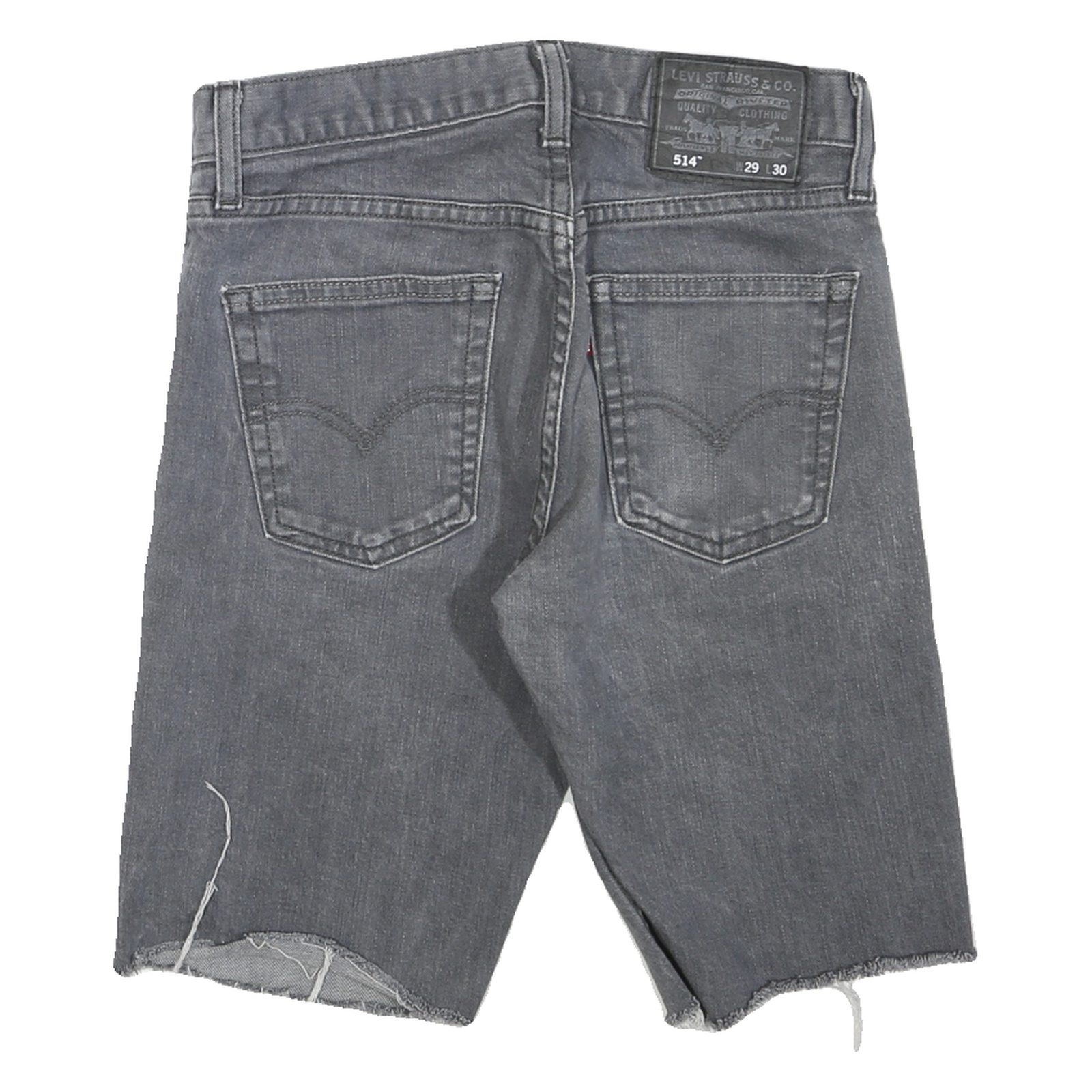 LEVI'S Womens Shorts Grey Denim Casual S W29 Frayed Hem 514 Style