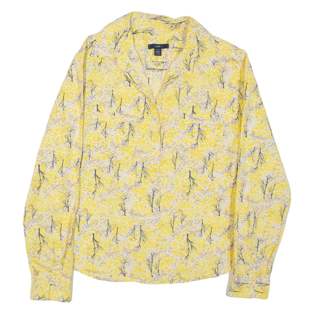 GAP Womens Shirt Yellow Floral Long Sleeve S