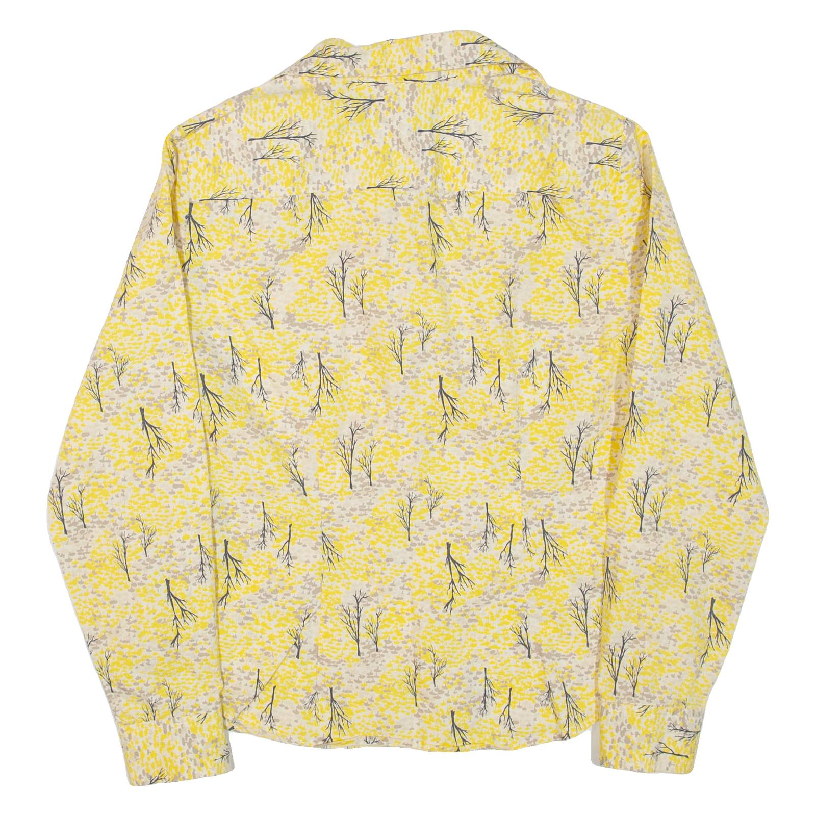 GAP Womens Shirt Yellow Floral Long Sleeve S
