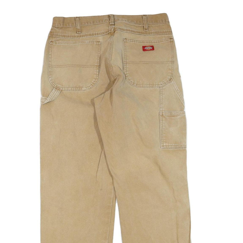 DICKIES Mens Jeans Beige Regular Straight Denim W34 L34 Workwear Cotton Blend