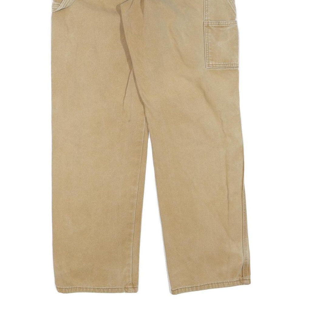 DICKIES Mens Jeans Beige Regular Straight Denim W34 L34 Workwear Cotton Blend