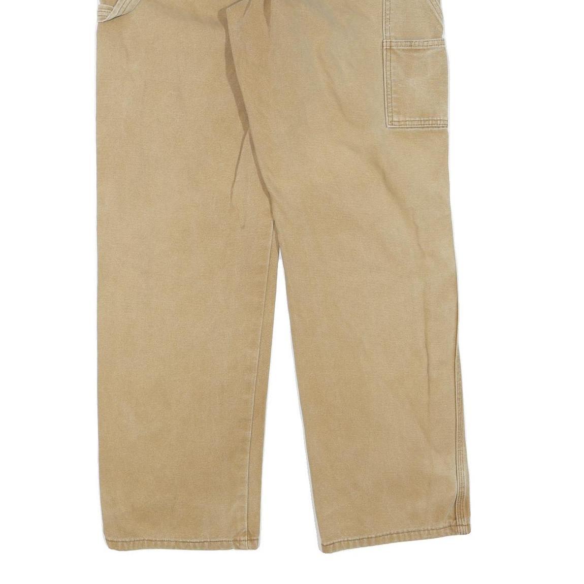 DICKIES Mens Jeans Beige Regular Straight Denim W34 L34 Workwear Cotton Blend