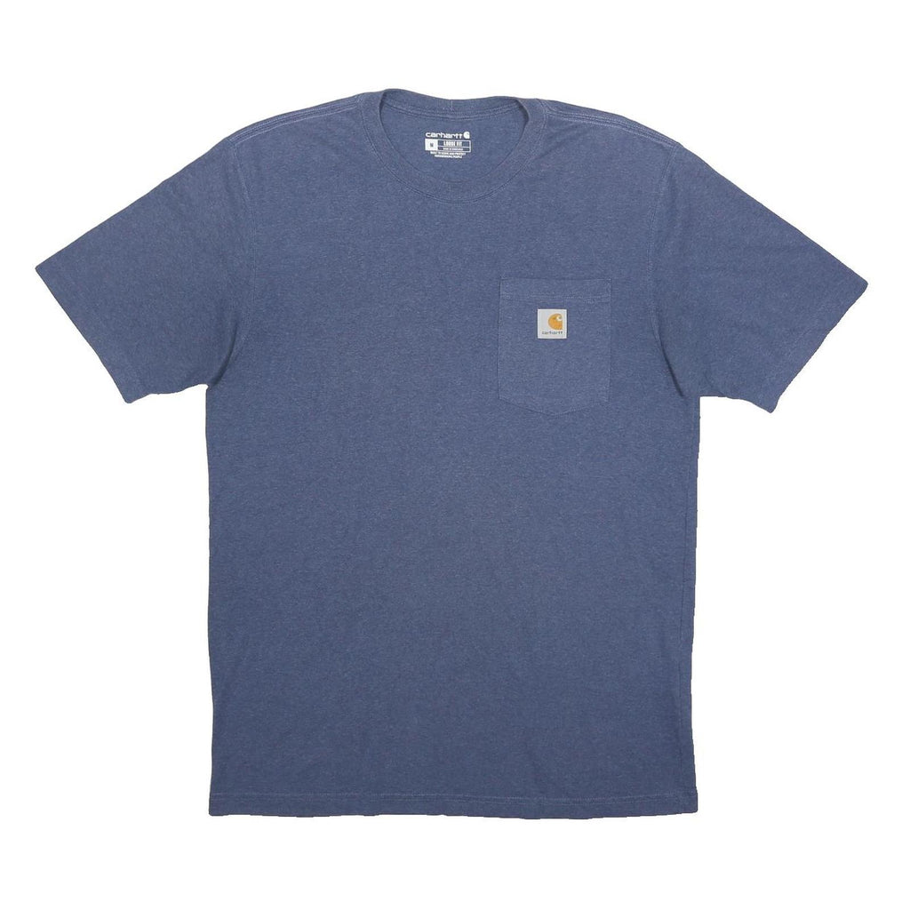 CARHARTT Mens Blue T-Shirt M Short Sleeve Crew Neck Workwear Pocket Logo