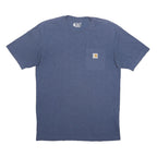 CARHARTT Mens Blue T-Shirt M Short Sleeve Crew Neck Workwear Pocket Logo