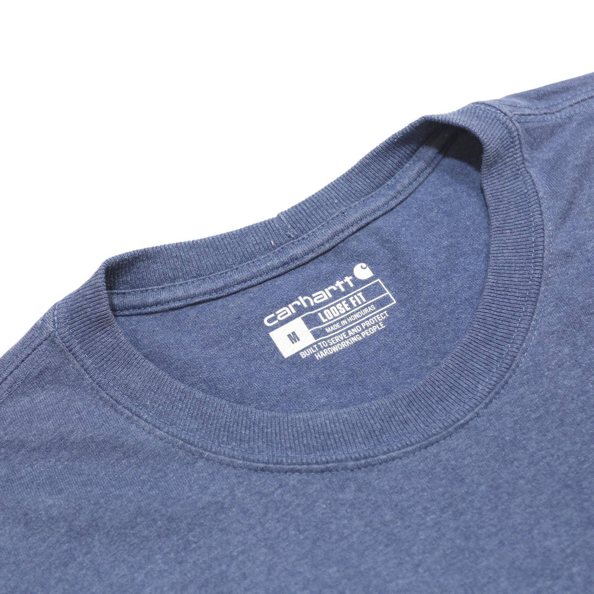 CARHARTT Mens Blue T-Shirt M Short Sleeve Crew Neck Workwear Pocket Logo