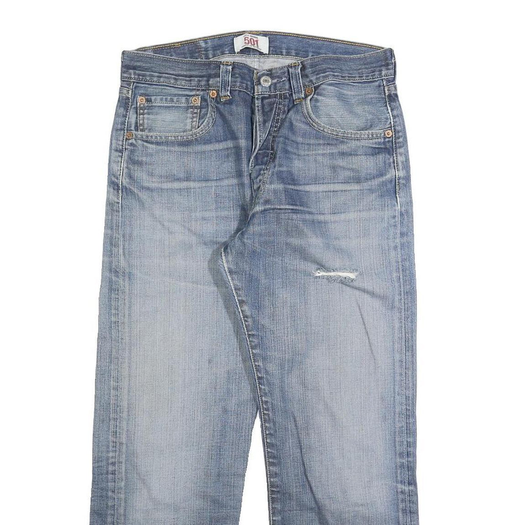 LEVI'S 501 Mens Jeans Blue Regular Straight Denim Light W32 L26 Classic Button
