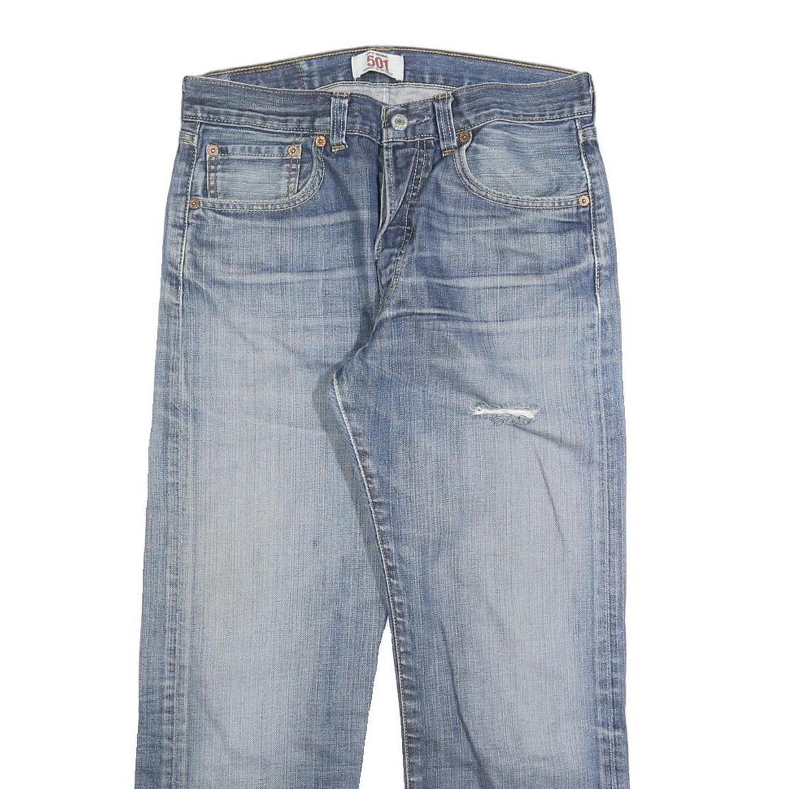 LEVI'S 501 Mens Jeans Blue Regular Straight Denim Light W32 L26 Classic Button