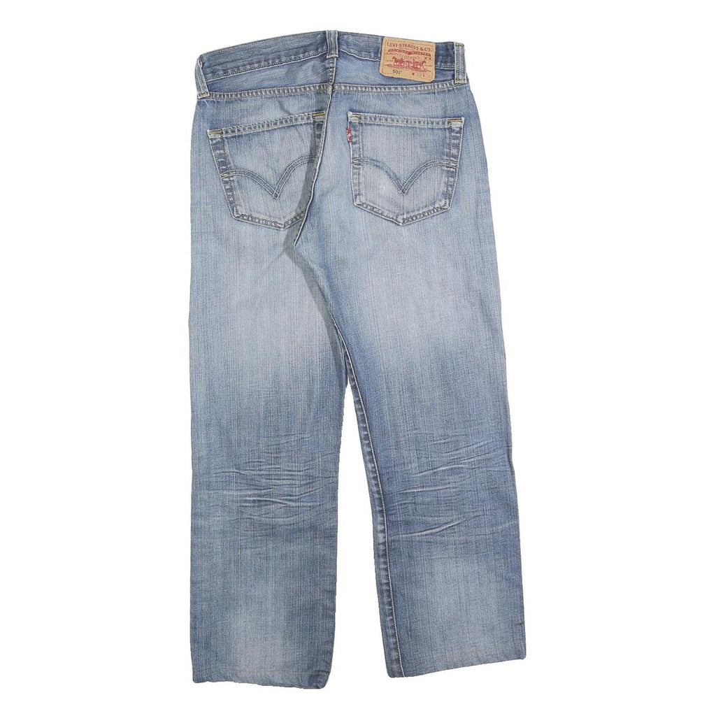 LEVI'S 501 Mens Jeans Blue Regular Straight Denim Light W32 L26 Classic Button