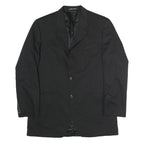 LAUREN RALPH LAUREN Mens Black Cotton Pinstripe Classic Jacket L Tailored Button