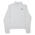 PUMA Womens Sweatshirt Grey 1/4 Zip L