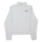 PUMA Womens Sweatshirt Grey 1/4 Zip L
