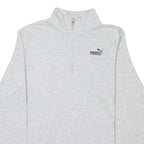 PUMA Womens Sweatshirt Grey 1/4 Zip L