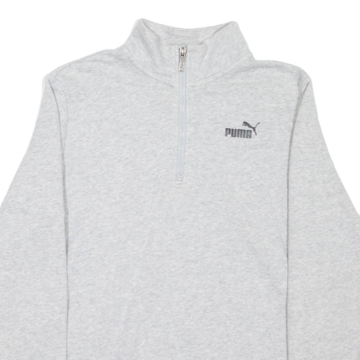 PUMA Womens Sweatshirt Grey 1/4 Zip L